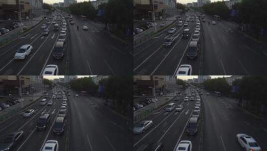 街拍城市中的车流和各类人群高清在线视频素材下载