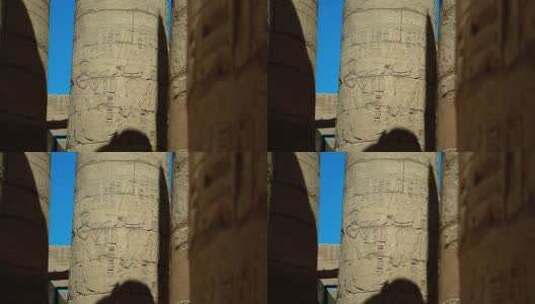 卡尔纳克神庙中的石柱高清在线视频素材下载