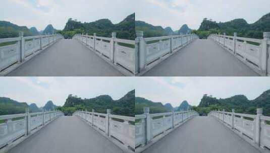 广西柳州山水龙潭公园风景古桥过桥高清在线视频素材下载