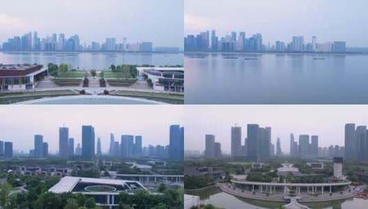 杭州钱江世纪公园航拍4K视频素材高清在线视频素材下载