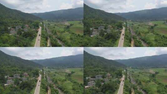 G219国道广西东兴边境公路旅行自然风光高清在线视频素材下载