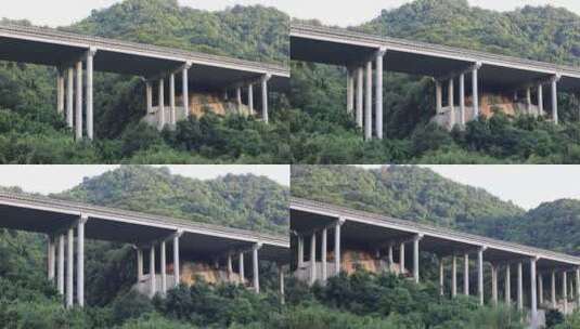 深山中的高速公路桥底高清在线视频素材下载