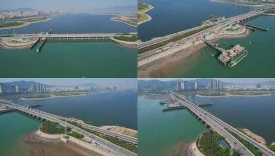 航拍厦门新阳大桥景观合集高清在线视频素材下载