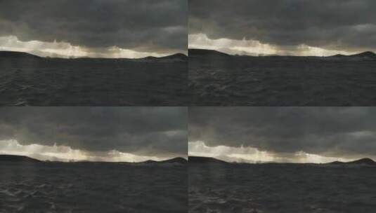 傍晚海面的波涛景观高清在线视频素材下载