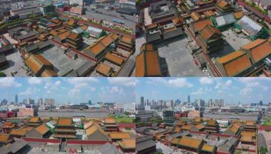 沈阳故宫博物院全景航拍4K高清在线视频素材下载