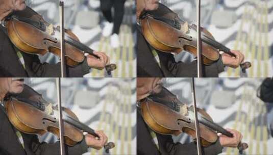 街头小提琴手拉小提琴高清在线视频素材下载