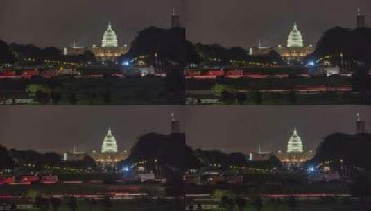 白宫夜景高清在线视频素材下载