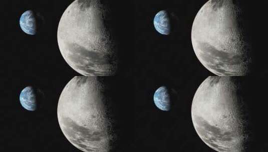 宇宙中月球移动的特写镜头高清在线视频素材下载