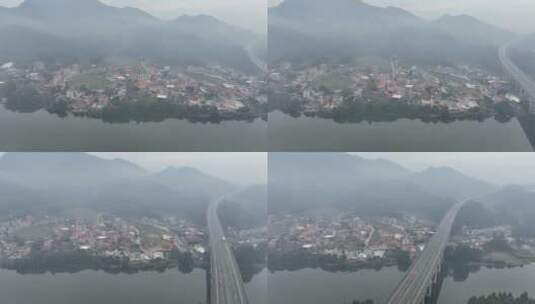 雨后农村最美生态乡村振兴农村自然山水风景高清在线视频素材下载