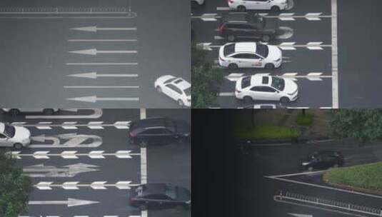 城市道路下雨的路面车辆行驶4k视频素材高清在线视频素材下载