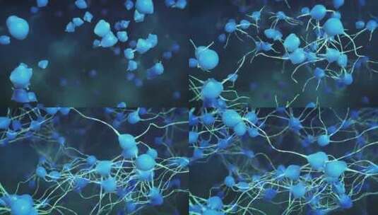 生长蓝色细胞的3d动画高清在线视频素材下载