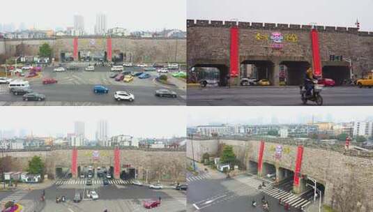 集庆门南京城墙高清在线视频素材下载