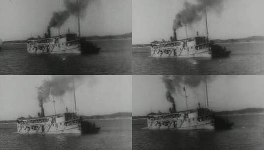 老式轮船、货轮高清在线视频素材下载