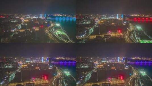 江西南昌城市夜景灯光航拍移动延时高清在线视频素材下载