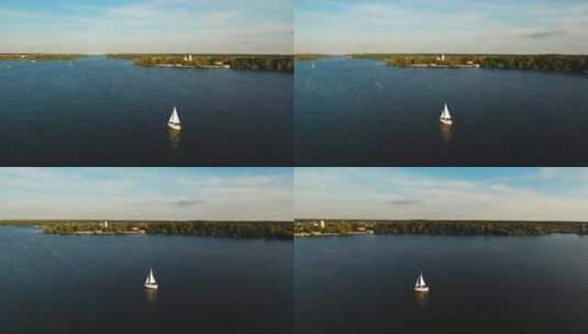 湖上帆船高清在线视频素材下载