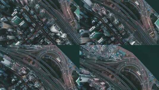 俯瞰香港城市航拍高清在线视频素材下载