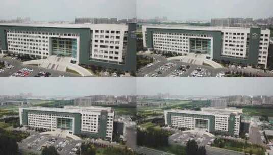 长春北湖新区政府办公大楼航拍高清在线视频素材下载