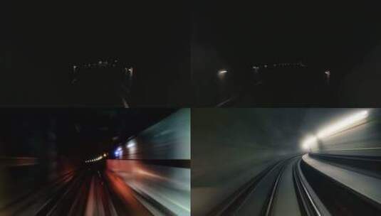 【合集】地铁行驶第一视角穿行隧道高清在线视频素材下载