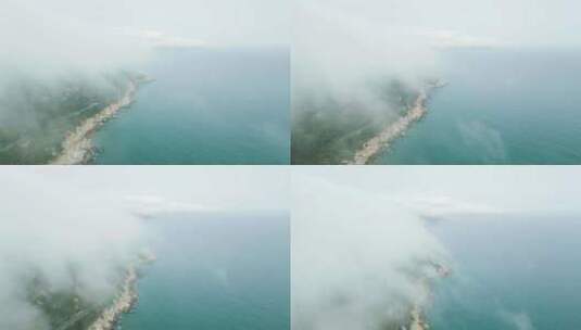 海岛穿云航拍高清在线视频素材下载