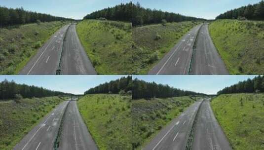穿过大兴安岭的高速公路高清在线视频素材下载