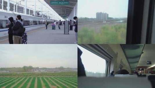乘坐火车背井离乡回家列车高清在线视频素材下载