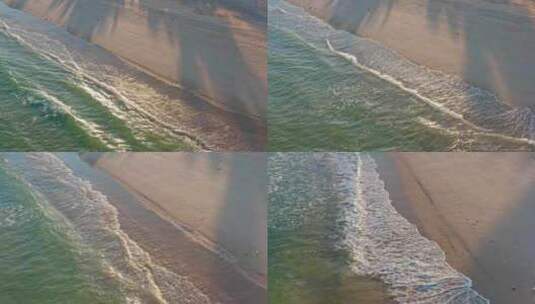 深圳海边沙滩海浪俯拍下降高清在线视频素材下载