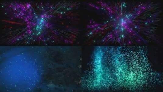 【合集】五彩斑斓的粒子抽象背景高清在线视频素材下载