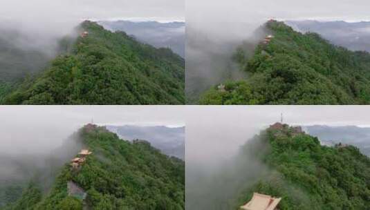 航拍南五台景区云海景观高清在线视频素材下载
