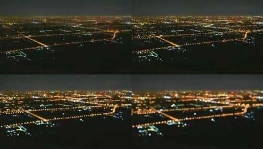 北京秋分全城夜景鸟瞰全景  4K光斑高清在线视频素材下载