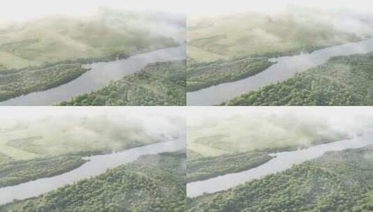 海拉尔河湿地云雾高清在线视频素材下载