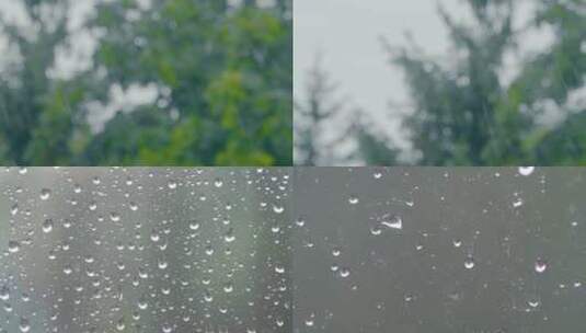 4K下雨空镜下雨升格慢镜头高清在线视频素材下载