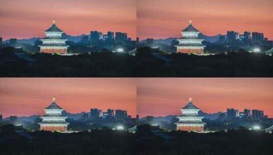 北京天坛祈年殿夜景延时摄影高清在线视频素材下载