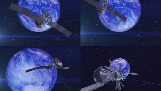 环绕地球轨道运转的gps导航卫星高清在线视频素材下载