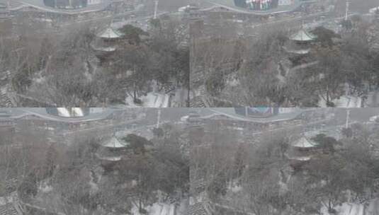 河南南阳冬季雪景航拍高清在线视频素材下载