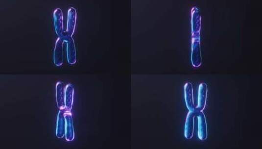 染色体与霓虹灯光效果循环动画3D渲染高清在线视频素材下载
