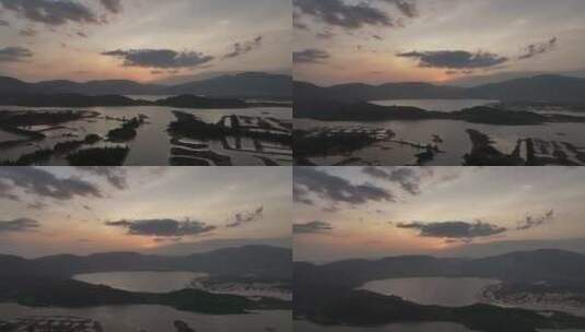 海棠湾晚霞航拍高清在线视频素材下载
