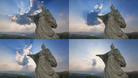 都江堰李冰雕像高清在线视频素材下载