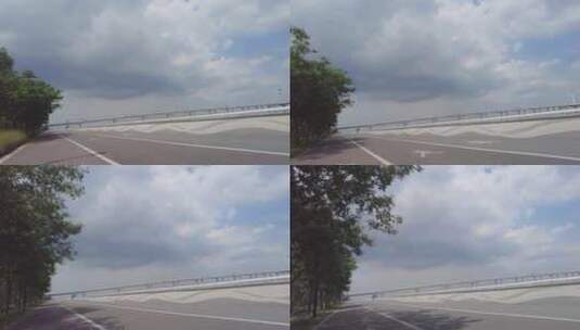 杭州钱塘江跑道和江边的江东大桥高清在线视频素材下载