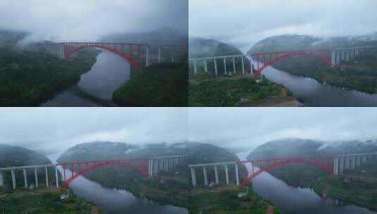 航拍德余高速乌江特大桥高清在线视频素材下载