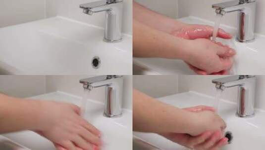男人在浴室洗手高清在线视频素材下载