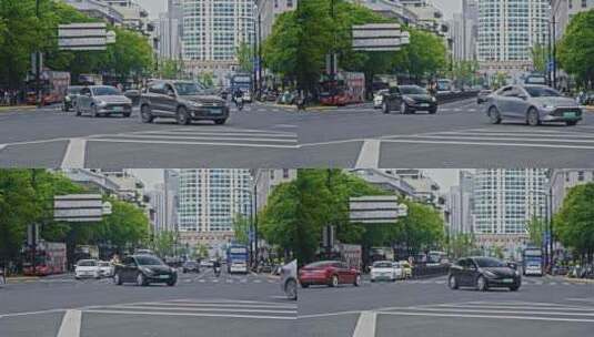马路交通十字路口高清在线视频素材下载
