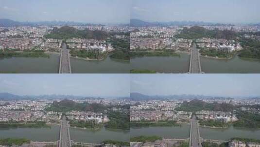 广西桂林解放大桥七星山航拍高清在线视频素材下载