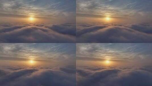 日出云海时间流逝翻滚的云景高清在线视频素材下载