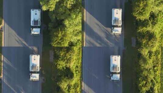英国道路清扫的鸟瞰图高清在线视频素材下载