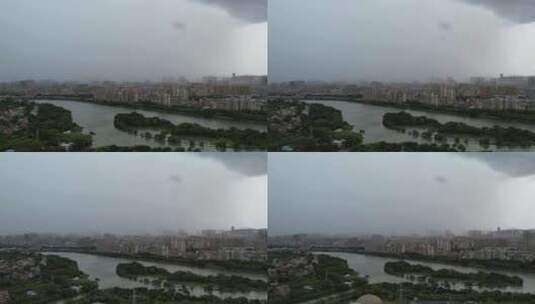 城市下雨航拍高清在线视频素材下载