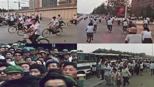80年代初的中国 改革开放 自行车王国高清在线视频素材下载