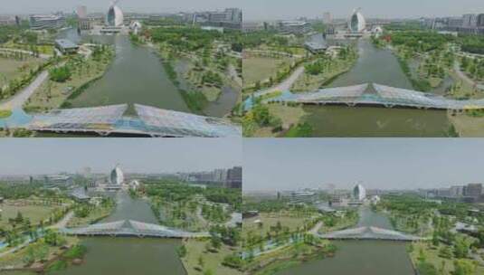 上海中国航海博物馆临港新城航拍高清在线视频素材下载