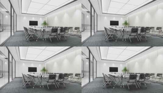 3d动画办公楼会议室接待室多媒体室_009高清在线视频素材下载