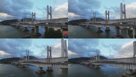 福州乌龙江大桥航拍3高清在线视频素材下载