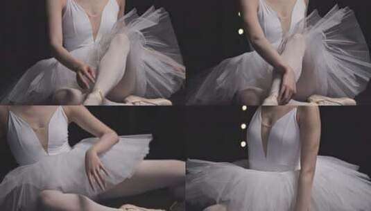 女人芭蕾天鹅湖梦幻慢动作光影素材高清在线视频素材下载
